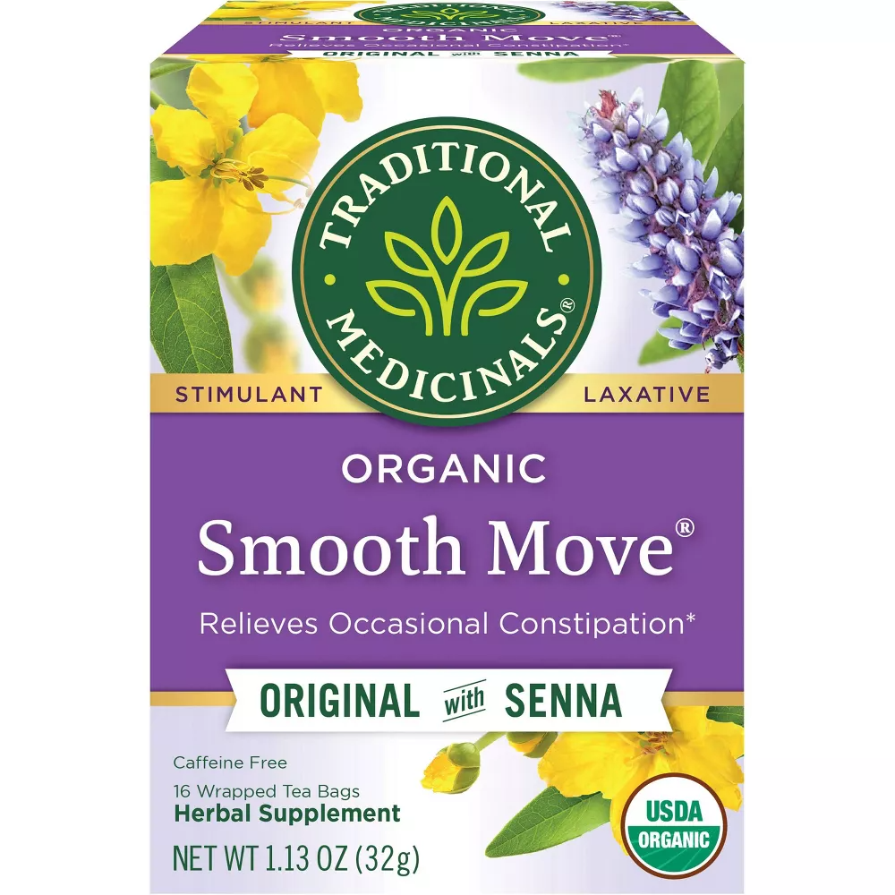 Traditional Medicinals Organic Smooth Move Stimlant Laxative Tea Bags, 16 Ea